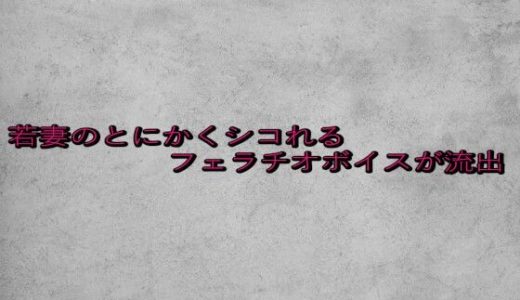若妻のとにかくシコれるフェラチオボイスが流出