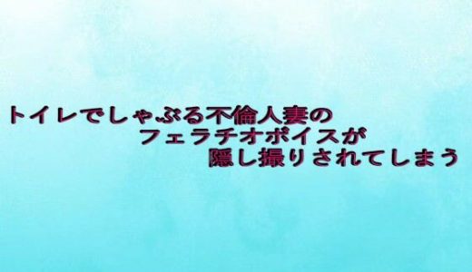 トイレでしゃぶる不倫人妻のフェラチオボイスが隠し撮りされてしまう
