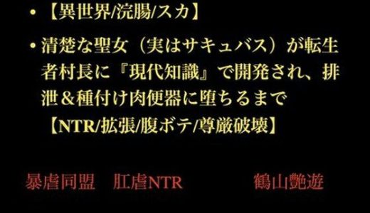 【異世界/浣腸/スカ】清楚な聖女（実はサキュバス）が転生者村長に『現代知識』で開発され、排泄＆種付け肉便器に堕ちるまで【NTR/拡張/腹ボテ/尊厳破壊】
