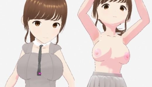 グレーと茶色の真ん中のような色の服のお姉さん（セリフなし  3DCGモデル  イラスト集）