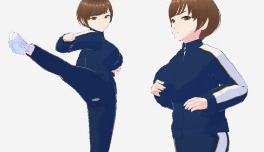 格闘好きな巨乳のジャージ姿のお姉さん（セリフなし  3DCGモデル  イラスト集）