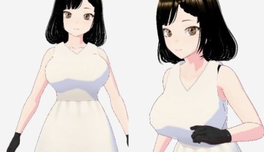 白ワンピースを着たお姉さん（セリフなし  3DCGモデル  イラスト集）
